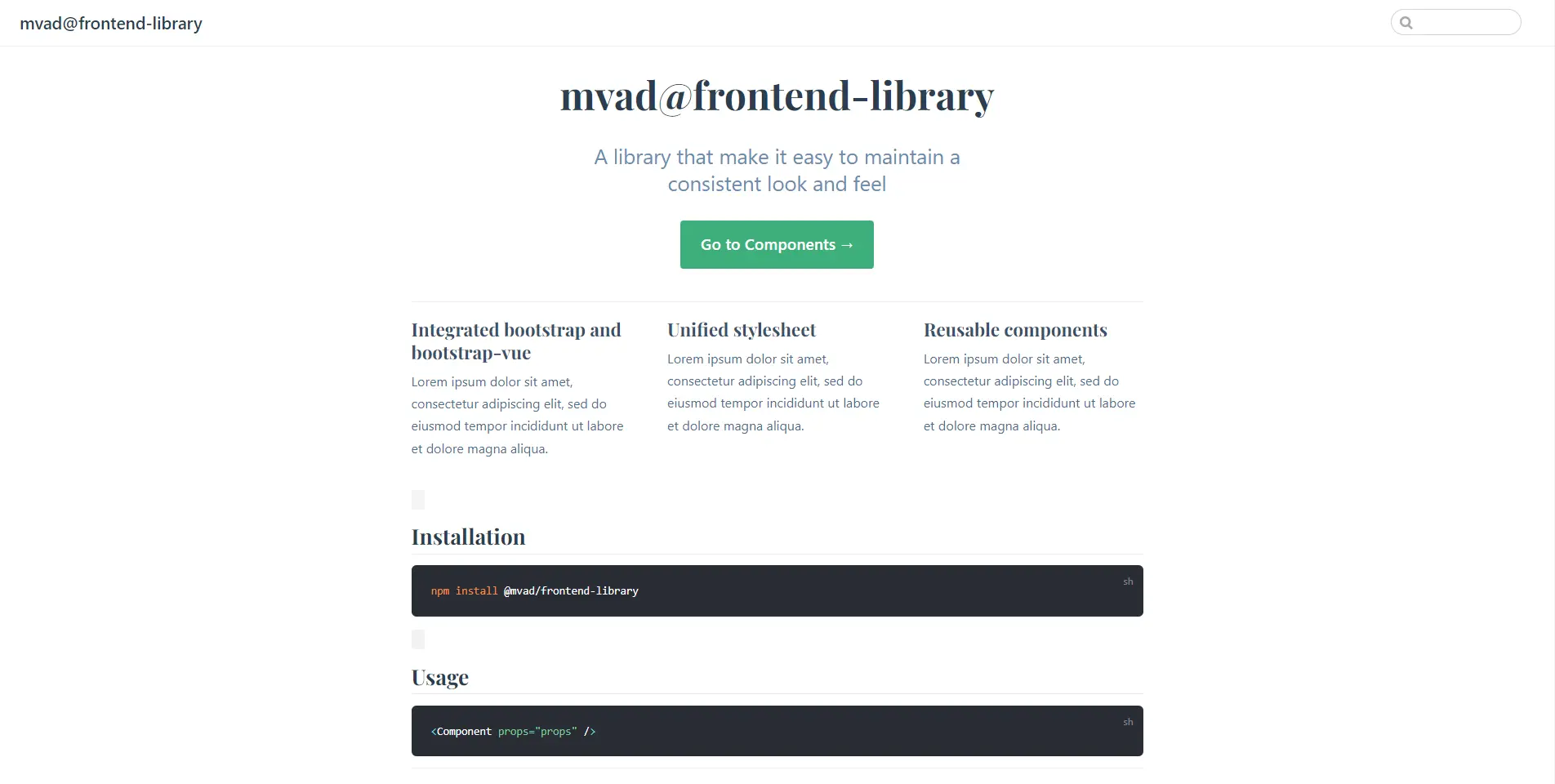 front end library